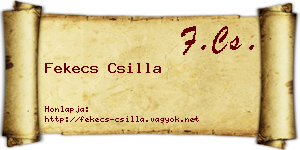Fekecs Csilla névjegykártya